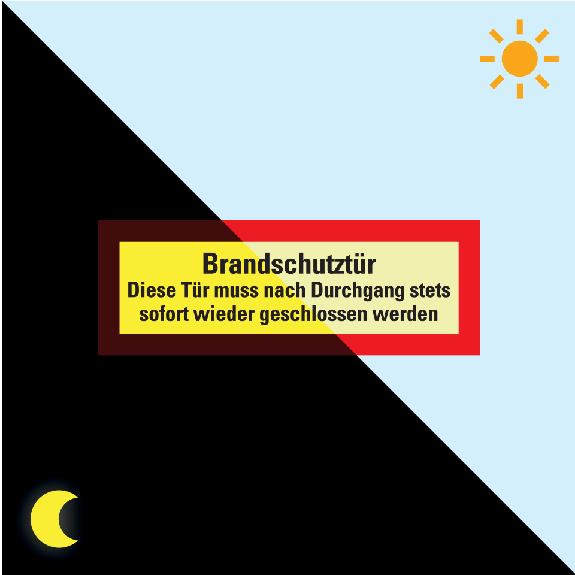 PERMALIGHT power langnachleuchtend Feuerwehrschild Brandschutztür Tür nach..., Folie, 210x74mm-Leggi tutto