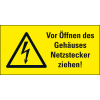 Warn-Kombischild Vor Öffnen...Netzstecker, RoHS konform, Folie, 52x26mm, 10/Bogen Warn-Kombischild Vor Öffnen...Netzstecker, RoHS konform, Folie, 52x26mm, 10/Bogen
