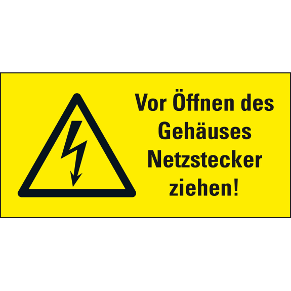 Warn-Kombischild Vor Öffnen...Netzstecker, RoHS konform, Folie, 52x26mm, 10/Bogen Warn-Kombischild Vor Öffnen...Netzstecker, RoHS konform, Folie, 52x26mm, 10/Bogen-Beschreibung lesen