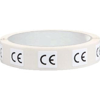 CE-Zeichen, RoHS konform, rechteckig, weiß/schwarz, Folie, selbstk., 20x15mm, 500/Rolle-Beschreibung lesen