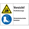 Kombischild Vorsicht!Flurförderzeuge..., ISO 3864-2, Kunststoff, 200x150mm