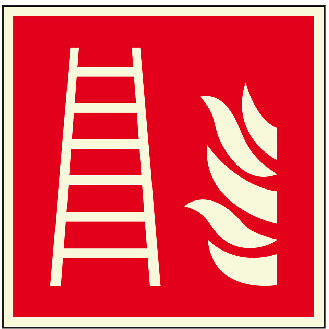 PERMALIGHT power langnachleuchtend Brandschutzzeichen Feuerleiter, ASR/ISO, Folie, 200x200mm-Beschreibung lesen