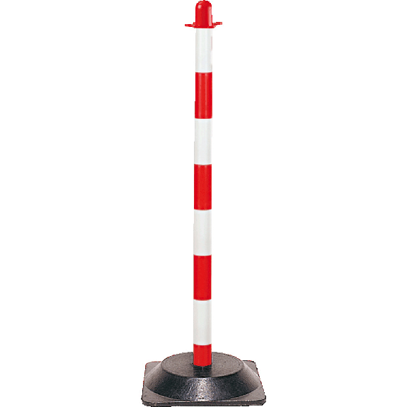 Einzelkettenständer Mobil Medi, fluoreszierend rot/weiß, Kunststoff, Höhe 900mm-Beschreibung lesen