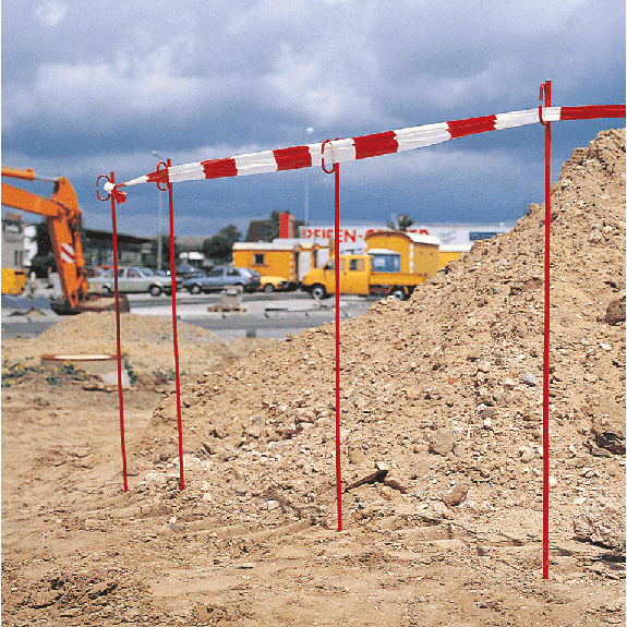 Absperrband Super, rot/weiß geblockt, Polyethylen, 80mm, 500m/Rolle-Beschreibung lesen