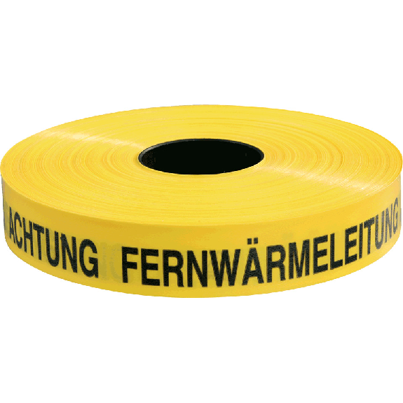 Trassenwarnband Achtung Fernwärmeleitung, gelb, Polyethylen, 40mm, 250m/Rolle-Beschreibung lesen
