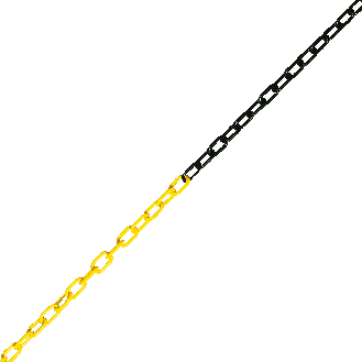 Absperrkette, gelb/schwarz, Kunststoff, Ø 6mm, Bundlänge: maximal 10m-Beschreibung lesen