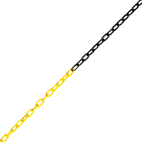 Absperrkette, gelb/schwarz, Kunststoff, Ø 6mm, Bundlänge: maximal 10m-Beschreibung lesen