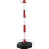 Klapppfosten mit Fuß, leer, uv-beständig, rot/weiß, H 870mm, Fuß Ø 300mm, 0,7kg Klapppfosten mit Fuß, leer, uv-beständig, rot/weiß, H 870mm, Fuß Ø 300mm, 0,7kg