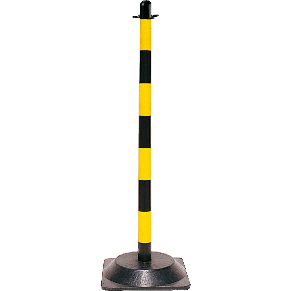 Einzelkettenständer Mobil Medi, gelb/schwarz, Kunststoff, 900mm-Beschreibung lesen