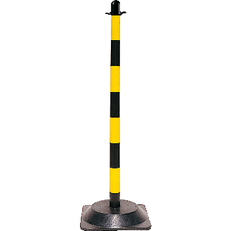 Einzelkettenständer Mobil Medi, gelb/schwarz, Kunststoff, 900mm-Beschreibung lesen