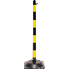 Einzelkettenständer Mobil Medi, gelb/schwarz, Kunststoff, 900mm Einzelkettenständer Mobil Medi, gelb/schwarz, Kunststoff, 900mm