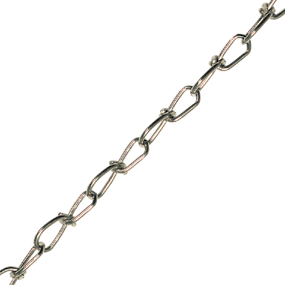 Knotenkette, DIN 5686, nicht geprüft, galvanisch verzinkt, 2x28x9mm, Meterware, max. Bundlänge 30m-Beschreibung lesen