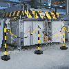 Set aus klappbaren Pfosten UV-beständig gelb/schwarz