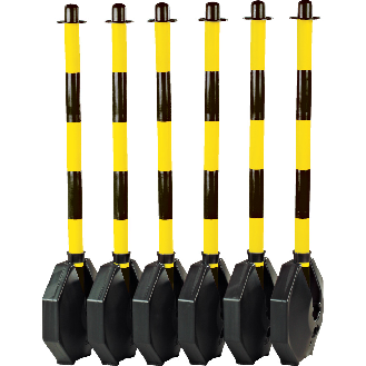 Set aus klappbaren Pfosten UV-beständig gelb/schwarz-Beschreibung lesen