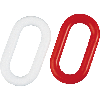 Verbindungsglieder, rot/weiß, Kunststoff, Ø 10mm, 20/VE Verbindungsglieder, rot/weiß, Kunststoff, Ø 10mm, 20/VE