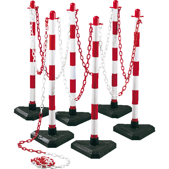 Kettenständer-Set Intern Maxi, 6-teilig, rot/weiß, Kunststoff, 1100mm Kettenständer-Set Intern Maxi, 6-teilig, rot/weiß, Kunststoff, 1100mm-Beschreibung lesen