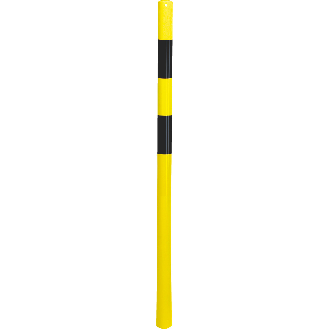 Absperrpfosten Bern, ohne Kettenöse, herausnehmbar, gelb/schwarz, Ø 60mm, 1400mm-Beschreibung lesen