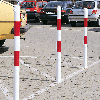 Absperrpfosten Bern, ohne Kettenöse, herausnehmbar, gelb/schwarz, Ø 60mm, 1400mm Absperrpfosten Bern, ohne Kettenöse, herausnehmbar, gelb/schwarz, Ø 60mm, 1400mm