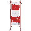 Scherensperre, schwer, weiß mit roter Reflexfolie, stufenlos ausziehbar bis 4,3m, 23,2kg