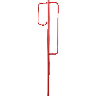 Absperrstab, mit Doppelschlaufe, mit Einschlagspitze, rot, H 1200mm, 1,2kg-Beschreibung lesen