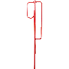 Absperrstab, mit Doppelschlaufe, mit Einschlagspitze, rot, H 1200mm, 1,2kg