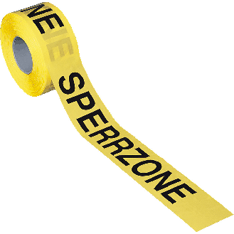 Absperrband Sperrzone, gelb, B 80mm, 500m/Rolle-Beschreibung lesen