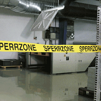 Absperrband Sperrzone, gelb, B 80mm, 500m/Rolle-Beschreibung lesen