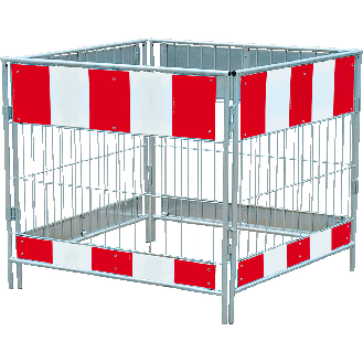 Schachtschutzgitter, 4-teilig, Folie, retroreflektierend, feuerverzinkt, 1000x1000mm-Beschreibung lesen