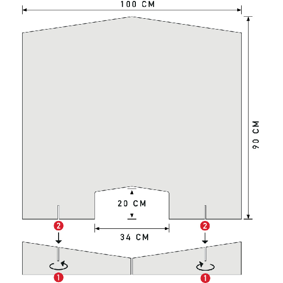 Infektionsschutzscheibe, mit Standfüßen und Durchreiche, ca. 1000x900mm Infektionsschutzscheibe, mit Standfüßen und Durchreiche, ca. 1000x900mm-Beschreibung lesen