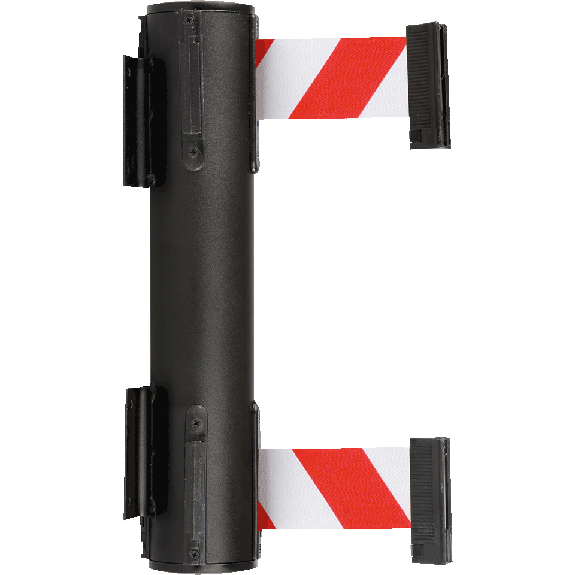 RS-GUIDESYSTEMS Wandkassette Dual, doppelter Auszug, schwarz, Gurt rot/weiß, 4m-Beschreibung lesen