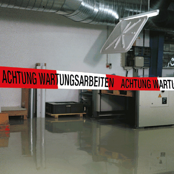 Absperrband Achtung Wartungsarbeiten, rot/weiß, 500m/Rolle-Beschreibung lesen