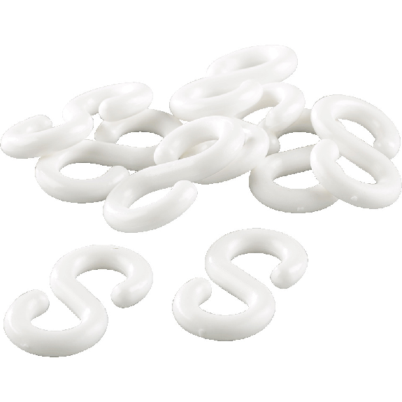 S-Haken, weiß, Kunststoff, Ø 8mm, 10/VE-Beschreibung lesen