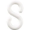 S-Haken, weiß, Kunststoff, Ø 8mm, 10/VE