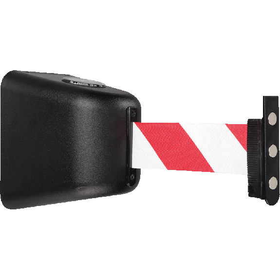 RS-GUIDESYSTEMS Wandkassette Indoor, magnetisch, Gurt rot/weiß schraffiert, 5m-Beschreibung lesen