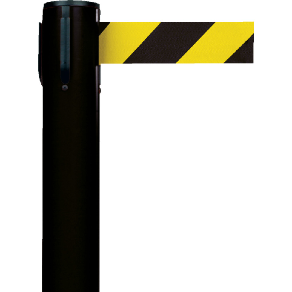 RS-GUIDESYSTEMS Gurtpfosten Indoor, schwarz, Kunststoff, Gurt ge/s schraffiert, 50mm, 4m-Beschreibung lesen