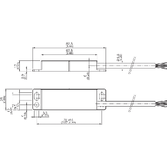 Int.de séc. sans contact magn. Reed Sao=6mm 1NO+1NF, câble 3m PVC - RE21-SA03-Lire la description