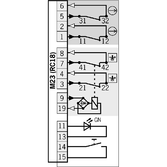 Int.de séc. Verr hors tension 24Vac/dc 2Ö+2Ö, Led, BP, 1xRC18 - STP3A-4141A024RC18EXT1-Lire la description