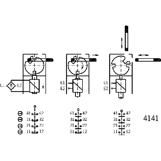 Int.de séc. Verr hors tension 24Vac/dc 2Ö+2Ö, Led, BP, 1xRC18 - STP3A-4141A024RC18EXT1-Lire la description