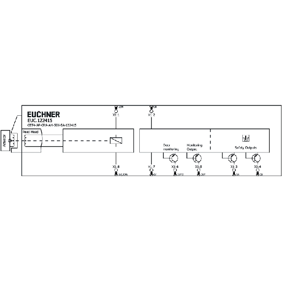 Int. de séc. verrouillage sous tension 24Vdc, OSSD(x2), M12 8P - CET4-AP-CRA-AH-50X-SA-122415-Lire la description
