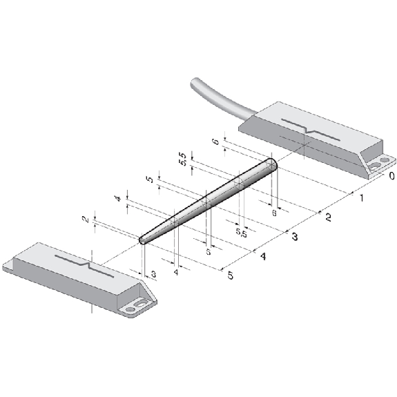 Int.de séc. Ex magnétique codé (sans act.) Led, 1NF+1NO, câble 5m - EX-BNS 33-11ZG-3G/D 5,0M-Lire la description