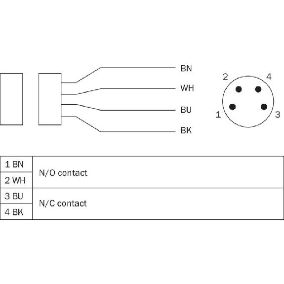 Int.de séc. sans contact magn. Reed Sao=3mm 1NO+1NF, câble 3m PVC - RE11-SA03-Lire la description