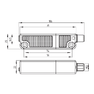 Int. de séc sans contact RFID (sans act.), M12 8P  - RSS 36-I1-D-R-ST-Lire la description