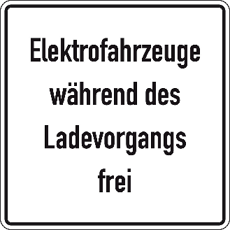 Hinweisschild Elektrofahrzeuge während des Ladevorgangs frei, Nr.1026-60, Aluminium RA0, 600x600mm, DIN 67520-Beschreibung lesen