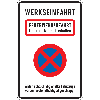 Kombischild Werkseinfahrt Feuerwehrzufahrt..., Aluminium RA0, reflektierend, 600x900mm, DIN 67520