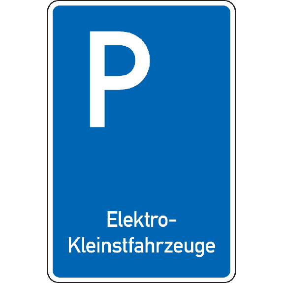 Parkplatzschild E-Kleinstfahrzeuge, Aluminium, spitze Ecken, 400x600mm-Beschreibung lesen