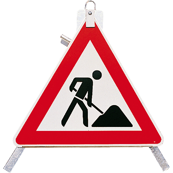 Schilderständer, mittel, feuerverzinktes Dreibein, Höhe 900mm, 5kg-Beschreibung lesen