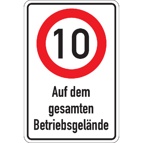Kombischild 10kmh-Auf dem gesamten Betriebsgel., Aluminium RA0, reflektierend, 600x900mm, DIN 67520-Beschreibung lesen