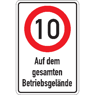 Kombischild 10kmh-Auf dem gesamten Betriebsgel., Aluminium RA0, reflektierend, 600x900mm, DIN 67520-Beschreibung lesen
