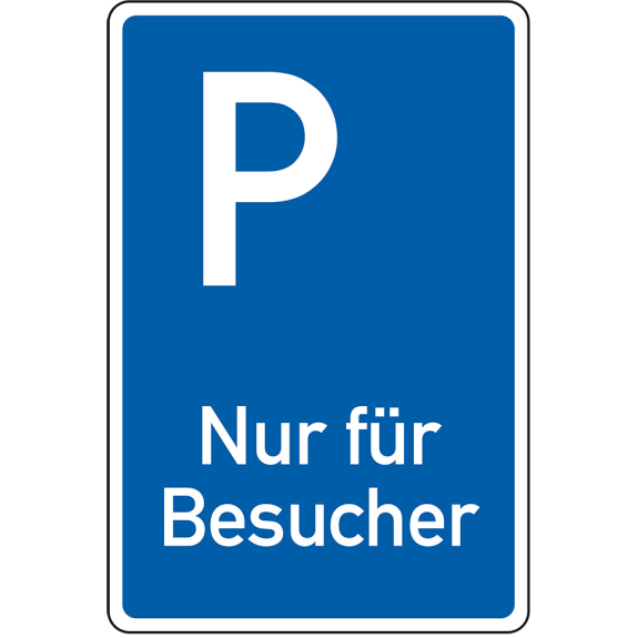 Parkplatzschild Nur für Besucher, Aluminium RA0, reflektierend, 600x900mm, DIN 67520, nach StVO Parkplatzschild Nur für Besucher, Aluminium RA0, reflektierend, 600x900mm, DIN 67520, nach StVO-Beschreibung lesen