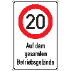 Kombischild 20kmh-Auf dem gesamten Betriebsgel., Aluminium RA0, reflektierend, 600x900mm, DIN 67520